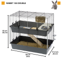 Jaula Rabbit 100 Double Negra Ferplast