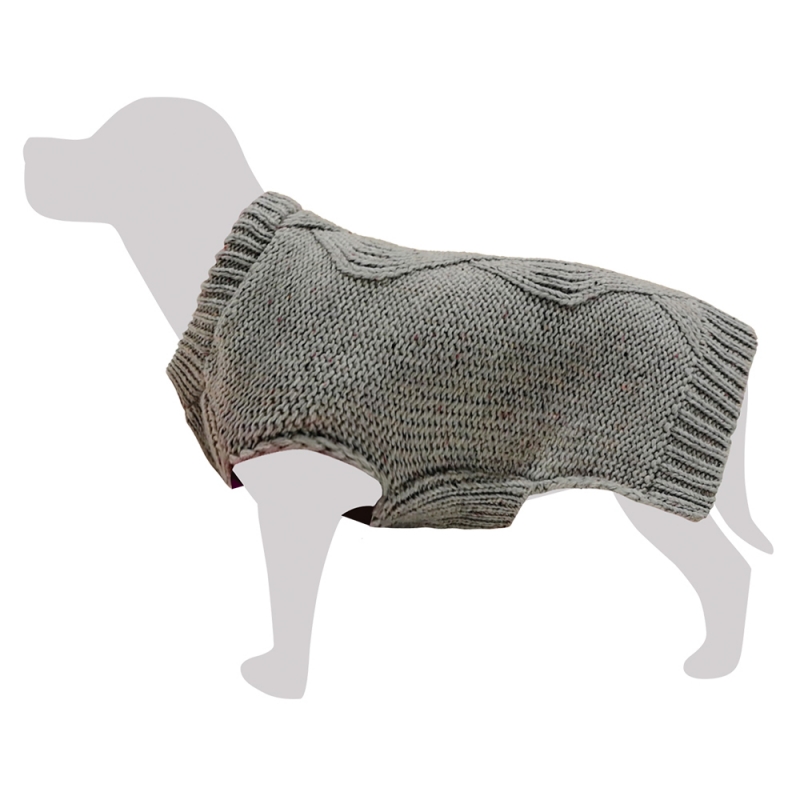 Jersey de punto trenzado gris para Tallas 40 cm