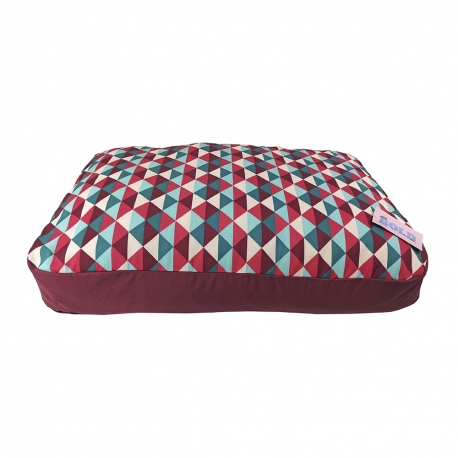 Colchón Bold Neo Burgundy Geometric Para Perros