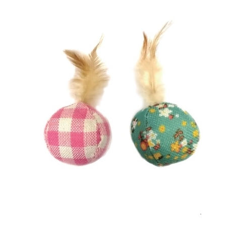 Pelota Con Catnip Y Pluma Nayeco Para Gato 7 Cm