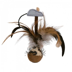 Bola Con Plumas Siempre En Pie Trixie Para Gato 15 Cm
