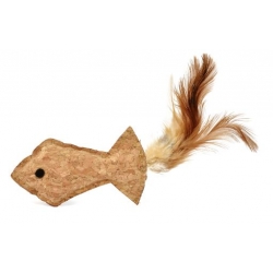 Pez De Corcho Con Pluma Nayeco Para Gato 9,5 Cm