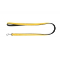 Correa Gloria Pets De Piel Acolchado Color Amarillo Para Perros