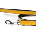 Correa Gloria Pets De Piel Acolchado Color Amarillo Para Perros
