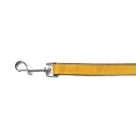 Correa Gloria Pets De Piel Acolchado Color Amarillo Para Perros
