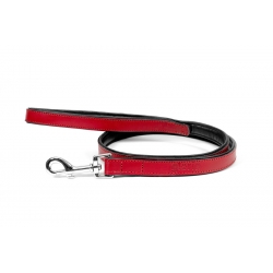 Correa Gloria Pets De Piel Acolchado Color Rojo Para Perros