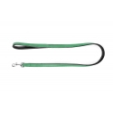 Correa Gloria Pets De Piel Acolchado Color Verde Para Perros