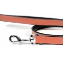 Correa Gloria Pets De Piel Acolchado Color Coral Para Perros