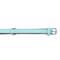 Collar Gloria Pets De Piel Acolchado Color Azul Para Perros