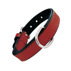 Collar Gloria Pets De Piel Acolchado Color Rojo Para Perros
