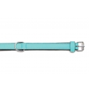 Collar Gloria Pets De Piel Acolchado Color Turquesa Para Perros