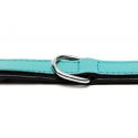 Collar Gloria Pets De Piel Acolchado Color Turquesa Para Perros