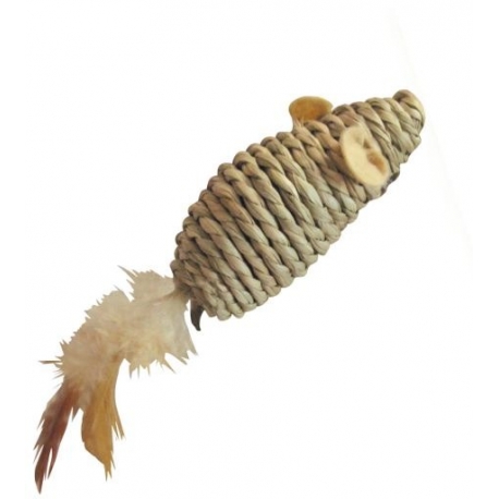 Juguete Raton Seagrass Plumas Gloria Para Gato 13 Cm