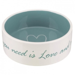 Comedero De Ceramica Trixie Corazon Azul