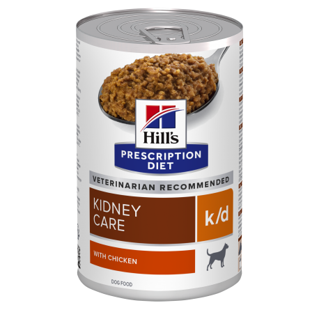 Pack de latas Hills Prescription Diet k/d para perro con problemas renales con pollo