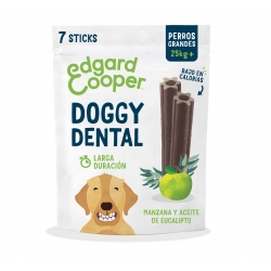 Sticks dentales para perros grandes Edgard & Cooper con manzana y eucalipto