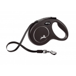 Flexi New Classic correa extensible de cinta negro 8m