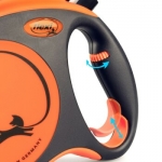 Flexi Xtreme correa extensible de cinta negra y naranja (3m a 8m)