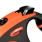 Flexi Xtreme correa extensible de cinta negra y naranja (3m a 8m)