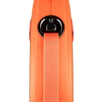 Flexi Xtreme correa extensible de cinta negra y naranja (3m a 8m)