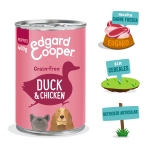 Pack de latas para cachorros Edgard & Cooper con pato fresco y pollo