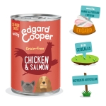 Pack de latas para perros mayores Edgard & Cooper con pollo fresco y salmón