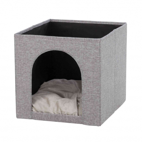Trixie Cama para gatos tipo Cueva Suave Ella para estanteria color Gris