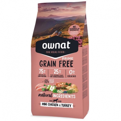 Ownat Grain Free Prime-Mini Pollo y Pavo para perro (1)