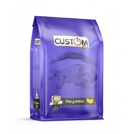 Custom Cena para perros con Pavo y Vegetales