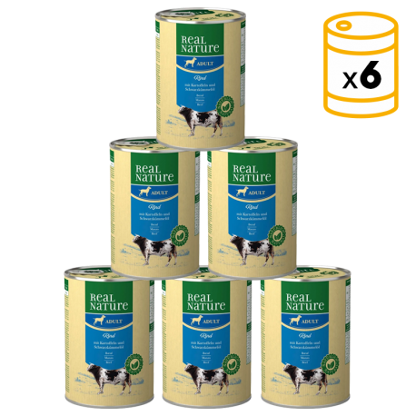 Real Nature Classic Latas Para Perros Adultos Ternera