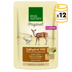 Real Nature Classic Para Gatos Adultos Bolsitas Aves Salsa