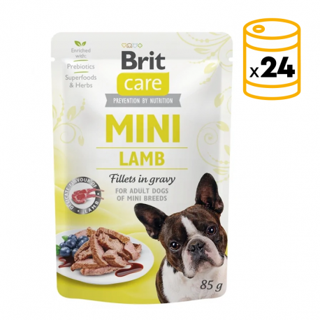 Brit care mini filetes cordero en salsa latas para gato