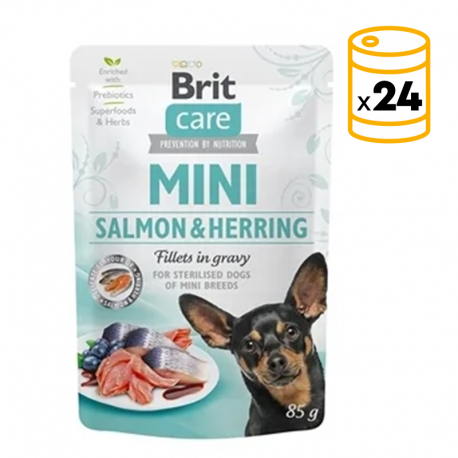 Brit care mini filetes salmon y arenques en salsa latas para gato