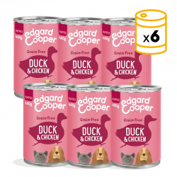 Pack de latas para cachorros Edgard & Cooper con pato fresco y pollo