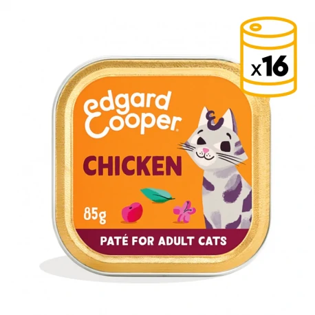 Pack de comida húmeda para gatos Edgard & Cooper con pollo