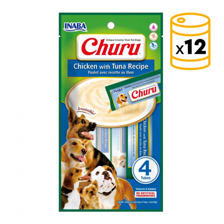 Pack Churu Dog Adult Pure de Pollo Con Atun 12x56gr