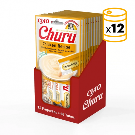 Pack Churu para gato adulto Pure de Pollo 12x56gr