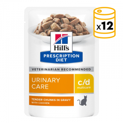 Pack sobres Hill's Prescription Diet c/d Multicare Urinary Cuidado Urinario para gatos con pollo