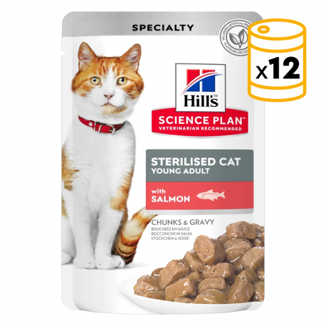 Hills-SP Feline Young Sterilised con Salmón (Sobre) (1)