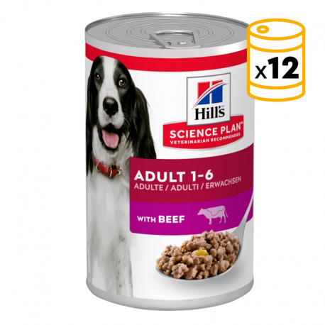 Hills Science Plan Adult de ternera pack latas para perros