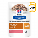Pack de sobres Hills Prescription Diet Feline k/d para gatos con Salmón 