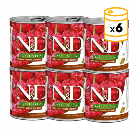 Farmina ND Dog Quinoa Skin Coat Venado comida húmeda para perros 6x285grs
