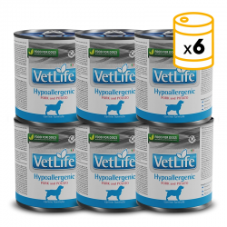 Pack de latas Farmina Vet Life Hypoallergenic para perro con Cerdo