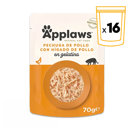 Applaws Sobres de Comida Húmeda en Gelatina para Gatos con Hígado y Pollo