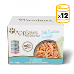 Applaws Multipack Latas de Comida Húmeda en Caldo para Gatos con Pescado 12x70 gr