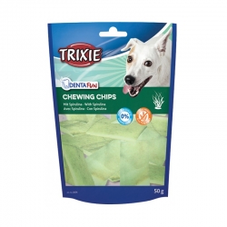 Trixie DentaFun Chewing Chips Tiras Dentales para Perro con Spirulina
