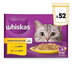 Whiskas Comida húmeda en Gelatina para Gatos Senior Pollo y Pavo