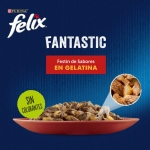 Felix Fantastic Caja Multipack Comida húmeda para Gatos en Gelatina Selección de Carnes