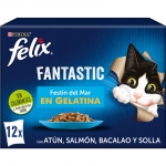 Felix Fantastic Caja Multipack Comida húmeda para Gatos en Gelatina Selección de Pescados