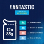 Felix Fantastic Comida húmeda para Gatos en Gelatina Selección de Pescados